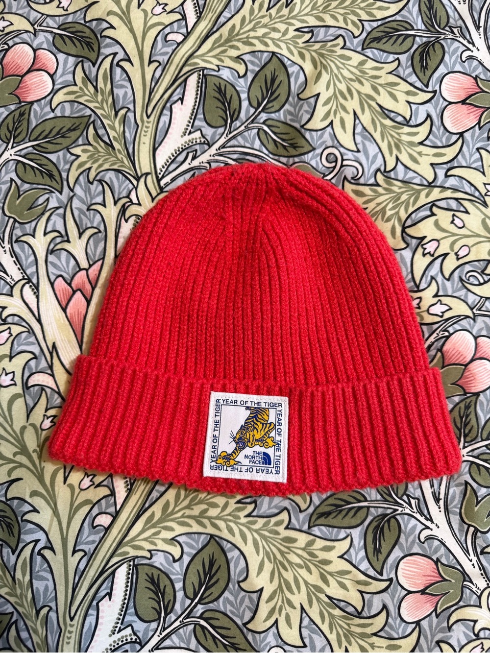 The North Face Men’s Red Ribbed Beanie - Year of the Tiger Patch